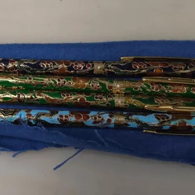 Vintage Cloisonne Pen Set