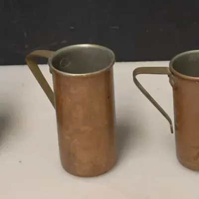 Set of 4 Graduated Copper Measuring Cups 1 Cup to 1/4 Cup