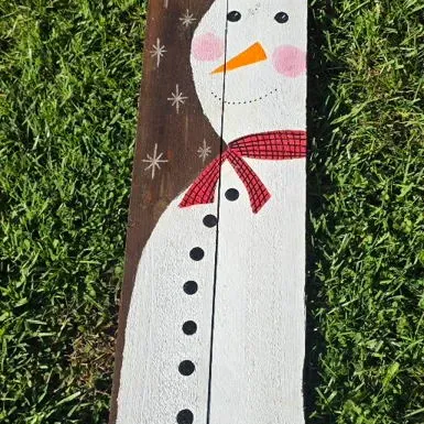 Hand Painted Snowman "Snow" Sign