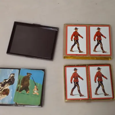 RCMP Mountie and Vintage Dog Art Double-Deck Playing Card Sets