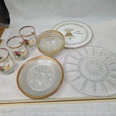 Vintage Cristal d'Arques-Durand/Luminarc Pressed Glassware Set w/ Other Glass Decor