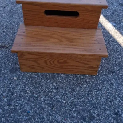 Sale Photo Thumbnail #84: Vintage Hand Made Wooden Step Stool