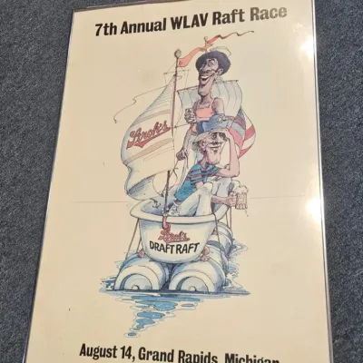 WLAV Raft Race Original Poster w/ Frame [34" H x 23" W] - Estate Sales Warehouse (GR)