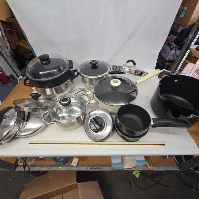 Large Varied Collection of Kitchenware Pots and Pans