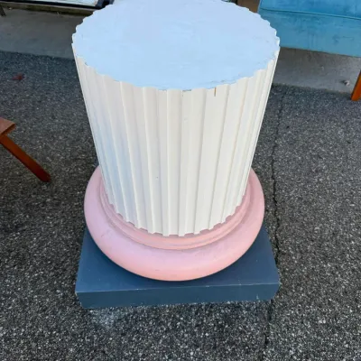 Vintage Memphis Style Fluted Column Pedestal Plant Stand