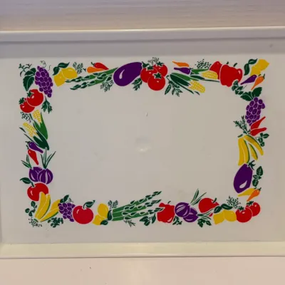 Sale Photo Thumbnail #120: Vintage 1996 Kraft Plastic Serving Dining Tray - Fruit & Veggie Design