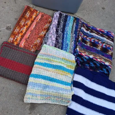 Sale Photo Thumbnail #35: Small Collection of Handmade Crocheted Blankets