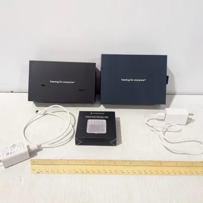 Audien Hearing Lot: 2 Pair Hearing Aids With Accessories, Chargers, Maintenance Kit, Refer To Detals - Estate Sales Warehouse (GR)