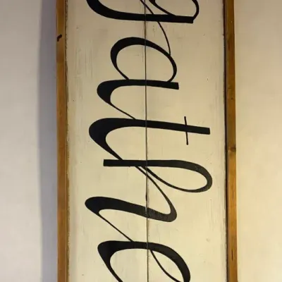 Wooden "Gather" Sign