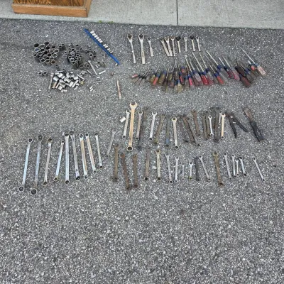 Bucket Full of Craftsman Tools - Wrenches, Sockets, Ratchets and Screwdrivers Lot