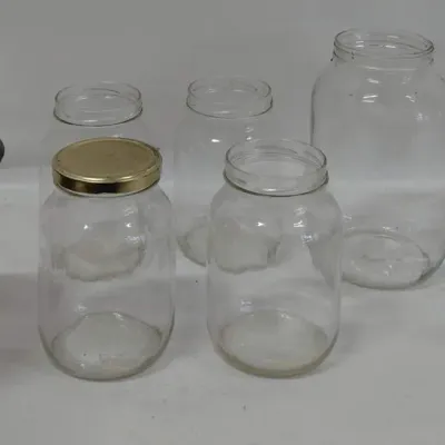 3 XL Jars and 4 Large Jars, 1 Vintage Ice Bucket