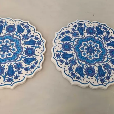 Pair of Turkish Ceramic Trivets