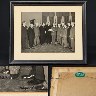 Official White House Portrait of Pres Harry S. Truman and United States Defense Leadership -April 51 - Potterville