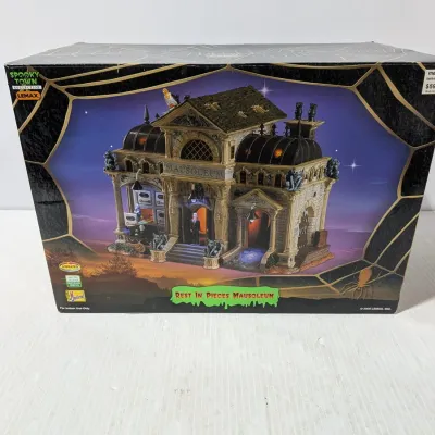 Vintage LEMAX Spooky town Collections "Rest In Pieces Mausoleum" & Spooky Tree - Estate Sales Warehouse (GR)