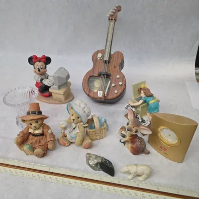 Small Collection of Various Vintage Miniature Ceramic, Glass, and Porcelain Home Decor