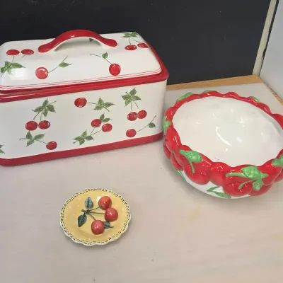 Cherries Ceramic Dishes