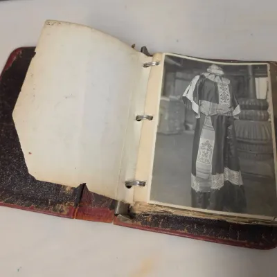 Antique Fraternal Regalia and Costume Photograph Album, Leather