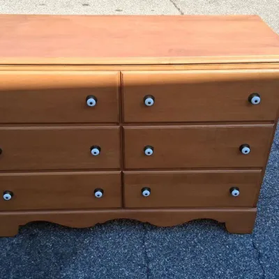 6-Drawer Double Dresser w/ Warm Wooden Finish