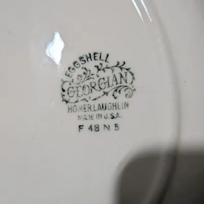 Vintage Homer Laughlin Georgian Eggshell 52pc. 8 Person Complete China Dish Ware Set - Estate Sales Warehouse (GR)