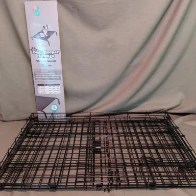 Metal Dog Kennel - Collapsible, 36" x 22", Medium to Large Dog and New Dog Sleeper Lounge
