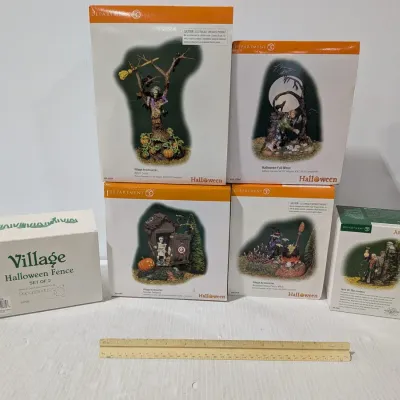 Department 56 Vintage Halloween Cemetery Scares Lot: Refer To Photos For Pieces - Estate Sales Warehouse (GR)