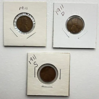 1911 - P / D / S - Lincoln Cent Set