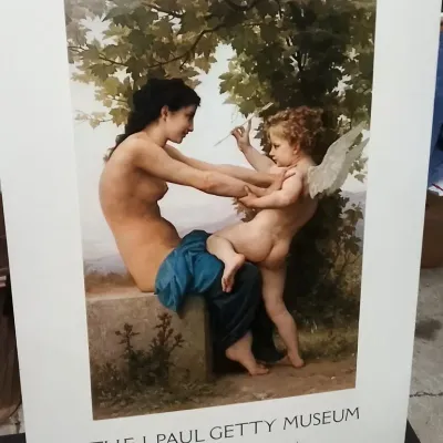 J Paul Getty Museum Bouguereau Young Girl Defending Herself Against Eros Art Posterboard - Potterville
