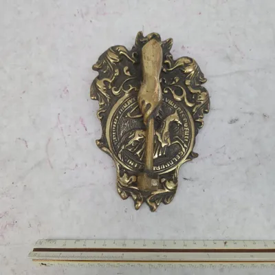 Vintage Masonic Bronze Knights Templar Door Knocker