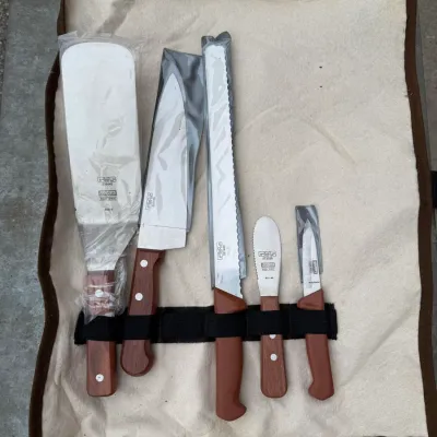 Professional Kai Cut Culinary Knife and Utensil Set with Fabric Storage Roll