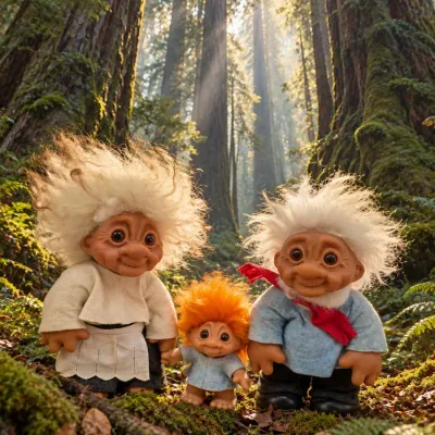 2 large and 1 Small Vintage 1970's Thomas Dam Troll Dolls
