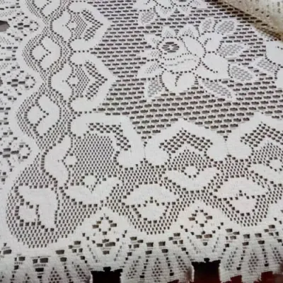 Vintage Heritage Lace Alpine Rose Floral Tablecloth 60" x 108" - Potterville