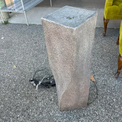 Contemporary Faux Stone Twisted Column Pedestal Light