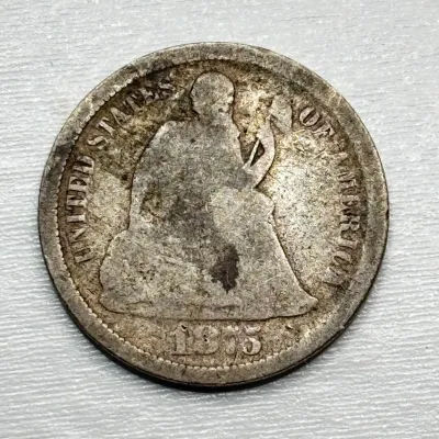 1875 S - Silver Seated Liberty Dime