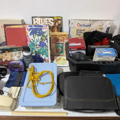 Large Health Care & Office Lot: Health Monitors, Pump, Stethoscope, Binders & Paper, Refer To Photos - Estate Sales Warehouse (GR)