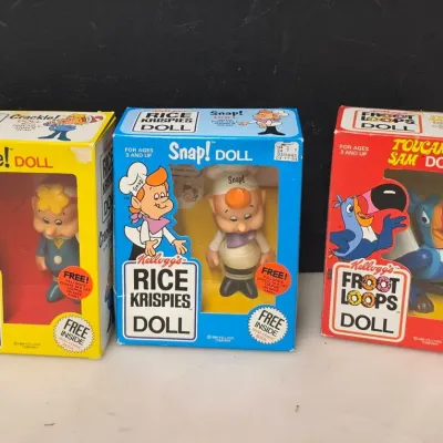 3 Vintage Kellogg's Dolls - Froot Loops and Rice Krispies