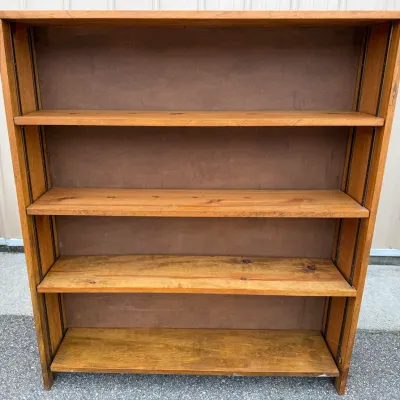 Large Wooden Bookshelf: Open-Front Five-Shelf Bookcase Unit with Adjustable Shelves