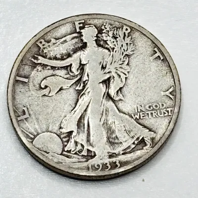 1933 S - Walking Liberty - Silver Half Dollar