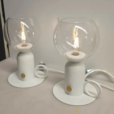 Pair of Unique Modern Globe Lights - 9.5" Each - Dimable
