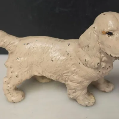 Cast Iron Painted Cocker Spaniel Dog Figurine / Doorstop