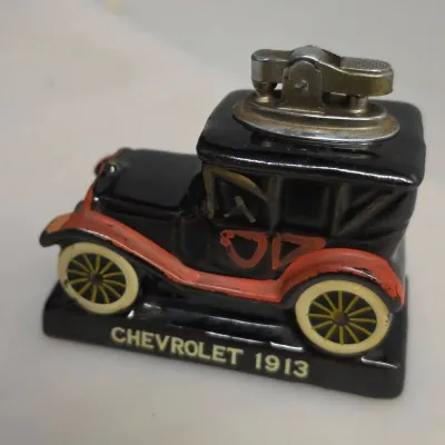 Chevrolet 1913 Figural Ceramic Car Table Lighter