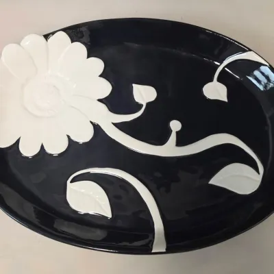Ceramic Nouveau Mud Pie Platter - 15"
