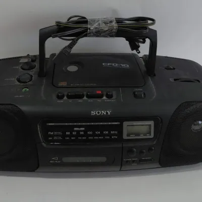 Vintage Sony CFD-10 - CD, Radio, Cassette, Corder with Cable, Works