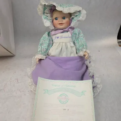 Vintage "Grandma's Little Girl" Porcelain Doll from Holly Hunt's Bonnet Babies Collection