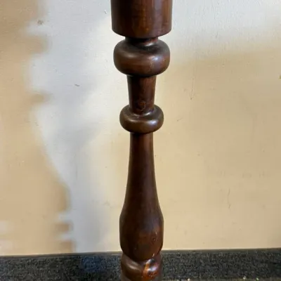 Vintage Turned Wood Pedestal Candle Stand or Plant Stand