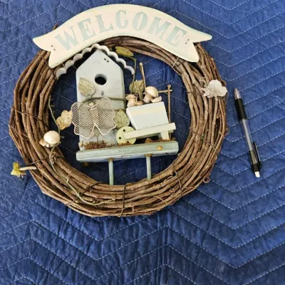 Birdhouse Welcome Wreath - Estate Sales Warehouse (GR)