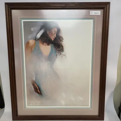 Framed Ox Franca Signed and Numbered Native American Portrait Print 915/1500