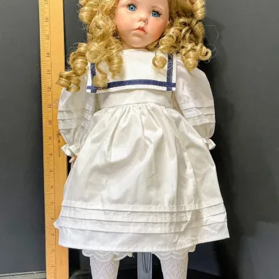 1987 Dianna Effner "Hilary" doll reproduction, handmade from an original porcelain mold by T.J. - Potterville