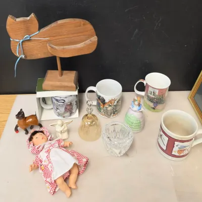 Vintage Estate Collection - Mugs, Wood Carved Cats, and More