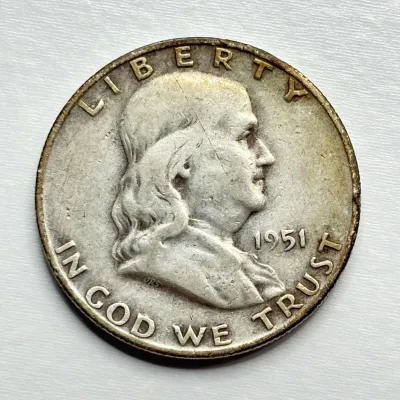 1951 D - Silver Franklin Half Dollar