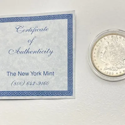 1902 O - Morgan Silver Dollar - Choice BU With COA from The New York Mint